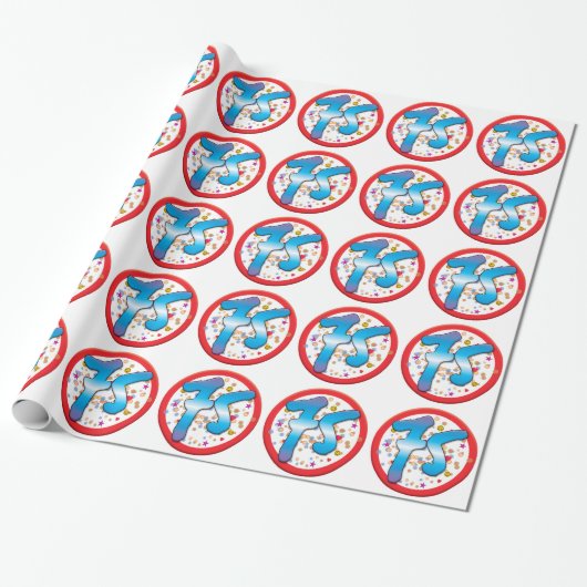 75. Geburtstag Geschenkpapier (Ungerollt)