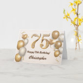 75. Geburtstag Gold Balloons und Confetti Geburtst Karte (Gelbe Blume)