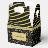 75. Geburtstag Gold und Black Collage Muster Geschenkschachtel (Geöffnet)