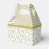 75. Geburtstag Gold und Weiß Collage Muster Geschenkschachtel (Rückseite)