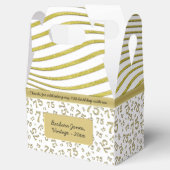 75. Geburtstag Gold und Weiß Collage Muster Geschenkschachtel (Geöffnet)