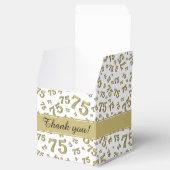 75. Geburtstag Gold/Weiße Collage Muster Geschenkschachtel (Geöffnet)