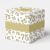 75. Geburtstag Gold/Weiße Collage Muster Geschenkschachtel (Rückseite)