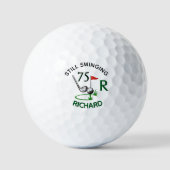 75. Geburtstag Herren Monogramm Name Golfball (Vorderseite)