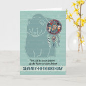 75. Geburtstag Indischer Bär Karte (Gelbe Blume)