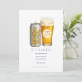 75. Geburtstag Kalt eins für das Alte Einladung (Stehend Vorderseite)