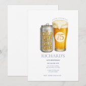 75. Geburtstag Kalt eins für das Alte Einladung (Vorne/Hinten)