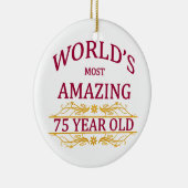 75. Geburtstag Keramik Ornament (Rechts)