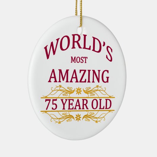75. Geburtstag Keramik Ornament (Rechts)