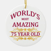 75. Geburtstag Keramik Ornament (Vorne)