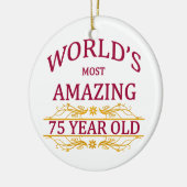 75. Geburtstag Keramik Ornament (Links)