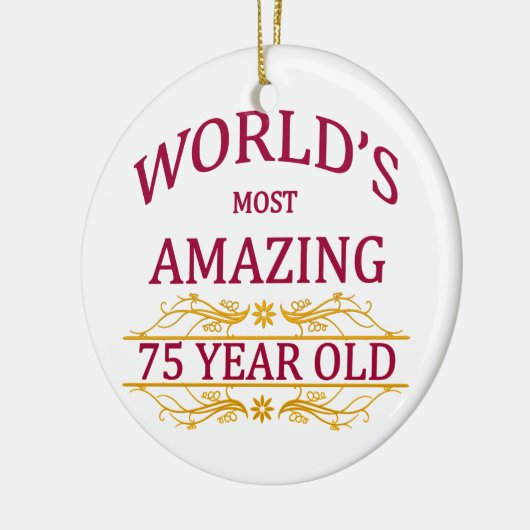 75. Geburtstag Keramik Ornament (Links)