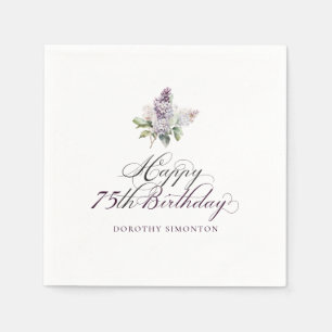 75. Geburtstag Lila Lilac Spring Blume Cocktail Serviette