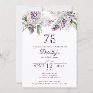 75. Geburtstag Lila Spring Lilac Blume Einladung