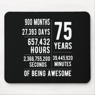 75. Geburtstag Männer Frauen Lustig 75 Jahre Alt Mousepad