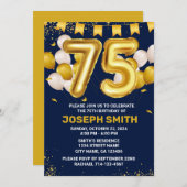 75. Geburtstag Meilenstein Geburtstag Einladung (Vorne/Hinten)