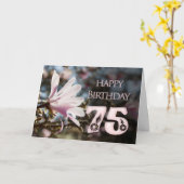 75. Geburtstag mit Magnolie Karte (Gelbe Blume)