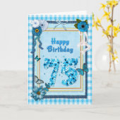 75. Geburtstag mit Scrapbook-Effekt Karte (Gelbe Blume)