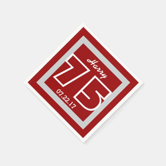 75. Geburtstag Moderner geometrischer Rahmen Serviette (Ecke)