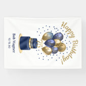 75. Geburtstag Navy Blue Balloon Cake Banner (Horizontal)