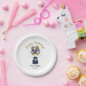 75. Geburtstag Navy Blue Balloon Cake Pappteller (Party)