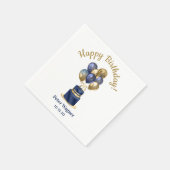 75. Geburtstag Navy Blue Balloon Cake Serviette (Ecke)
