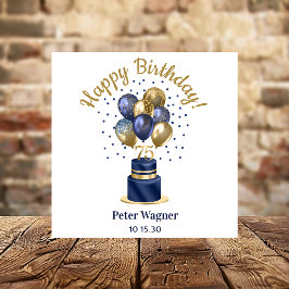 75. Geburtstag Navy Blue Balloon Cake Serviette
