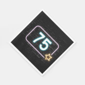 75. Geburtstag Neon Sign On Brick Serviette (Ecke)