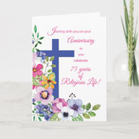 75. Geburtstag Nun religiöses Leben Kreuz, Blume