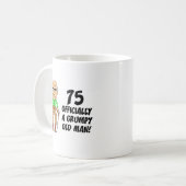 75. Geburtstag Offiziell grumpische Old Man Coffee Kaffeetasse (Vorderseite Links)