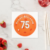 75. Geburtstag Orange Pickleball Serviette (Beispiel)