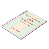 75. Geburtstag Party Gästebuch Pastel Name Spiral Notizblock (Linke Seite)