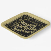 75. Geburtstag Party Nummer Muster Schwarz/Gold Pappteller (Gewinkelt)
