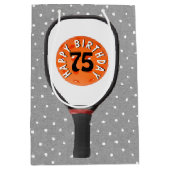 75. Geburtstag Pickleball auf Paddle Mittlere Geschenktüte (Vorderseite)