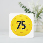 75. Geburtstag Pickleball-Party Einladung (Stehend Vorderseite)
