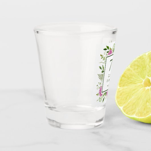 75. Geburtstag Pink Hydrangeas Schnapsglas (Links)