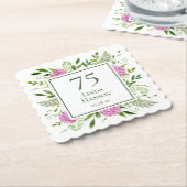 75. Geburtstag Pink Hydrangeas Untersetzer (angewinkelt)