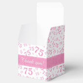 75. Geburtstag Pink/Weiß Zahlenmuster Geschenkschachtel (Geöffnet)