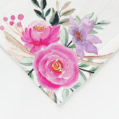 75. Geburtstag pinkfarbene Blumenvlies-Decke Fleecedecke (Ecke)