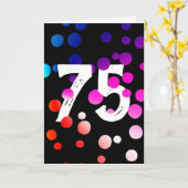 75. Geburtstag Rainbow Dots auf Black Karte (Gelbe Blume)