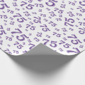 75. Geburtstag Random Number Pattern 75 Lila Geschenkpapier (Ecke)