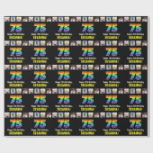 75. Geburtstag: Regenbogen "75"; benutzerdefiniert Geschenkpapier (Flach)