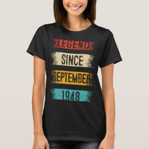 75. Geburtstag Retro Vintag Legend Seit September T-Shirt
