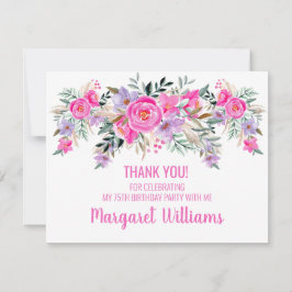 75. Geburtstag rosa Blüte Dankeskarte