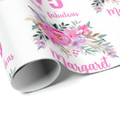 75. Geburtstag rosa Blüte Geschenkpapier (Rolleneckpunkt)