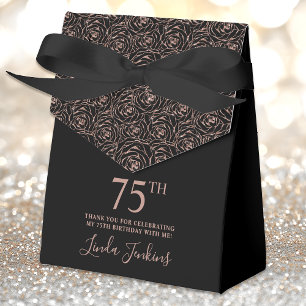 75. Geburtstag Rose Gold Glitter Rosen Danke Geschenkschachtel
