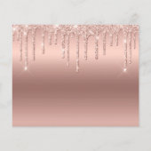 75. Geburtstag Rose Gold Glitzer Einladung (Rückseite)