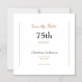 75. Geburtstag Save the Date Magneteinladung (Vorderseite)