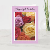 75. Geburtstag Schöne Rose Card Karte (Vorderseite)