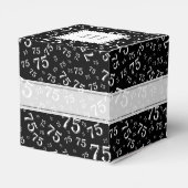 75. Geburtstag Schwarz/Weiß-Collage Muster Geschenkschachtel (Rückseite)